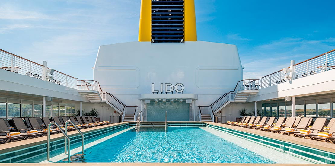 The Lido is Spirit of Discovery's main swimming pool